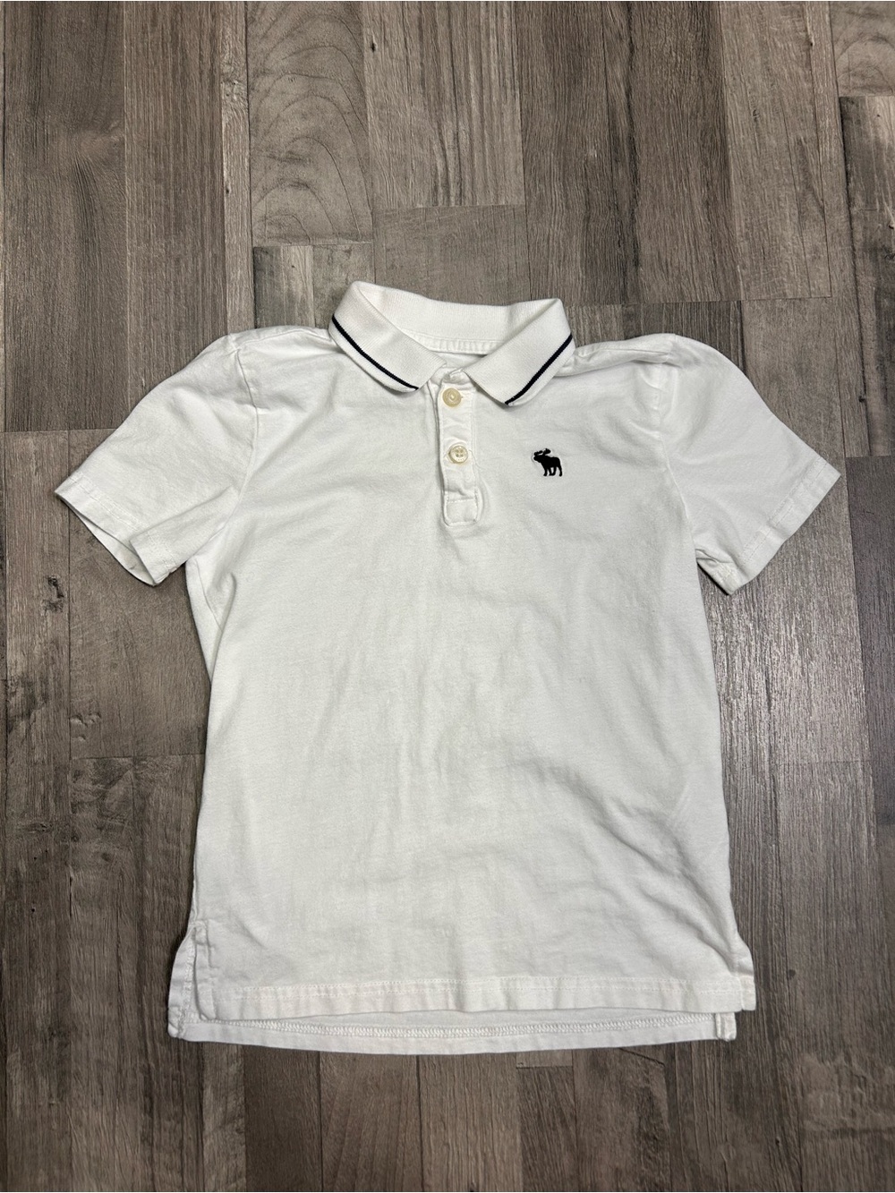Abercrombie kids Boys White Short Sleeve Polo 5/6